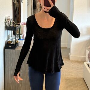 Free People Super Scoop Top – Black – Size Small